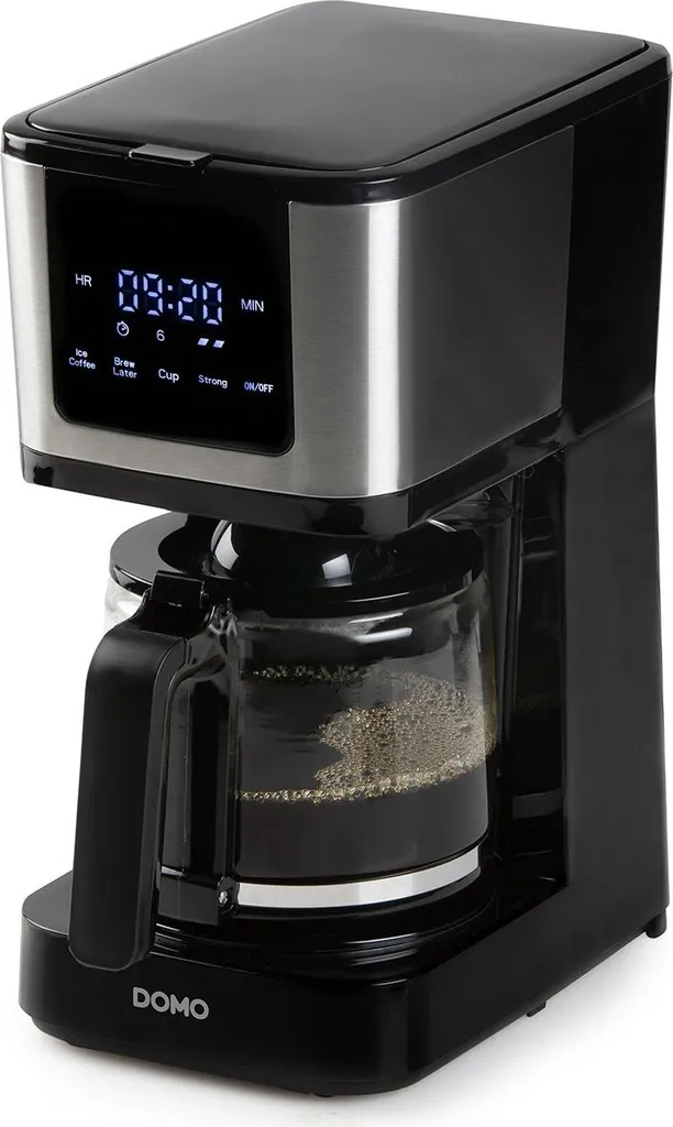 Programmable filter coffee machine, 10 cups, 900 W, black, Domo DO733K