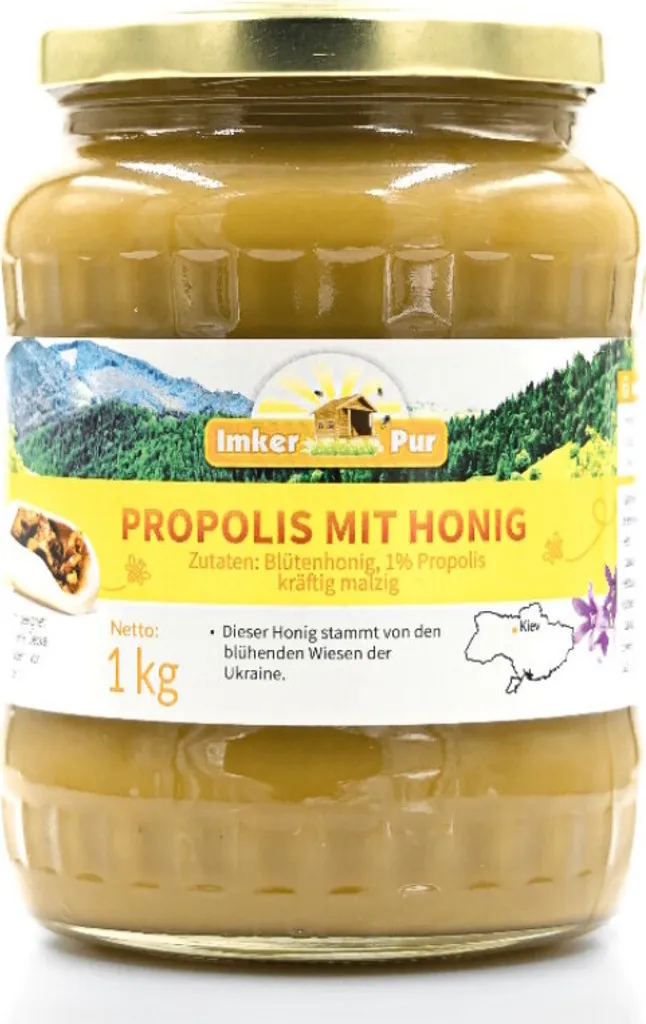 Propolis with honey from ImkerPur, 1 kg, cold-pressed, malty-tart, with a strong malt note