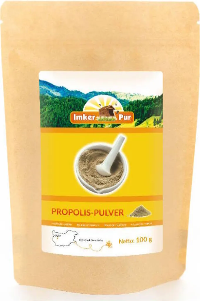 Propolis powder from ImkerPur, 100 g, antibacterial, residue-free, directly from the apiary
