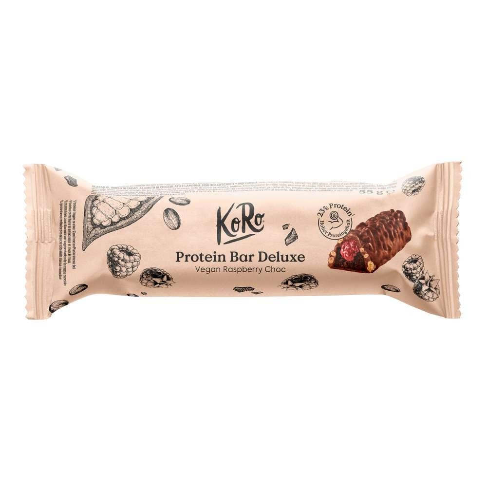 KoRo Protein Bar Bar Deluxe, Vegan Raspberry Choc