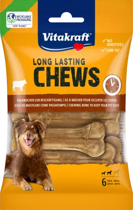 Vitakraft dog snack chewing bones long lasting CHEWS (6 pieces) size S, 108 g