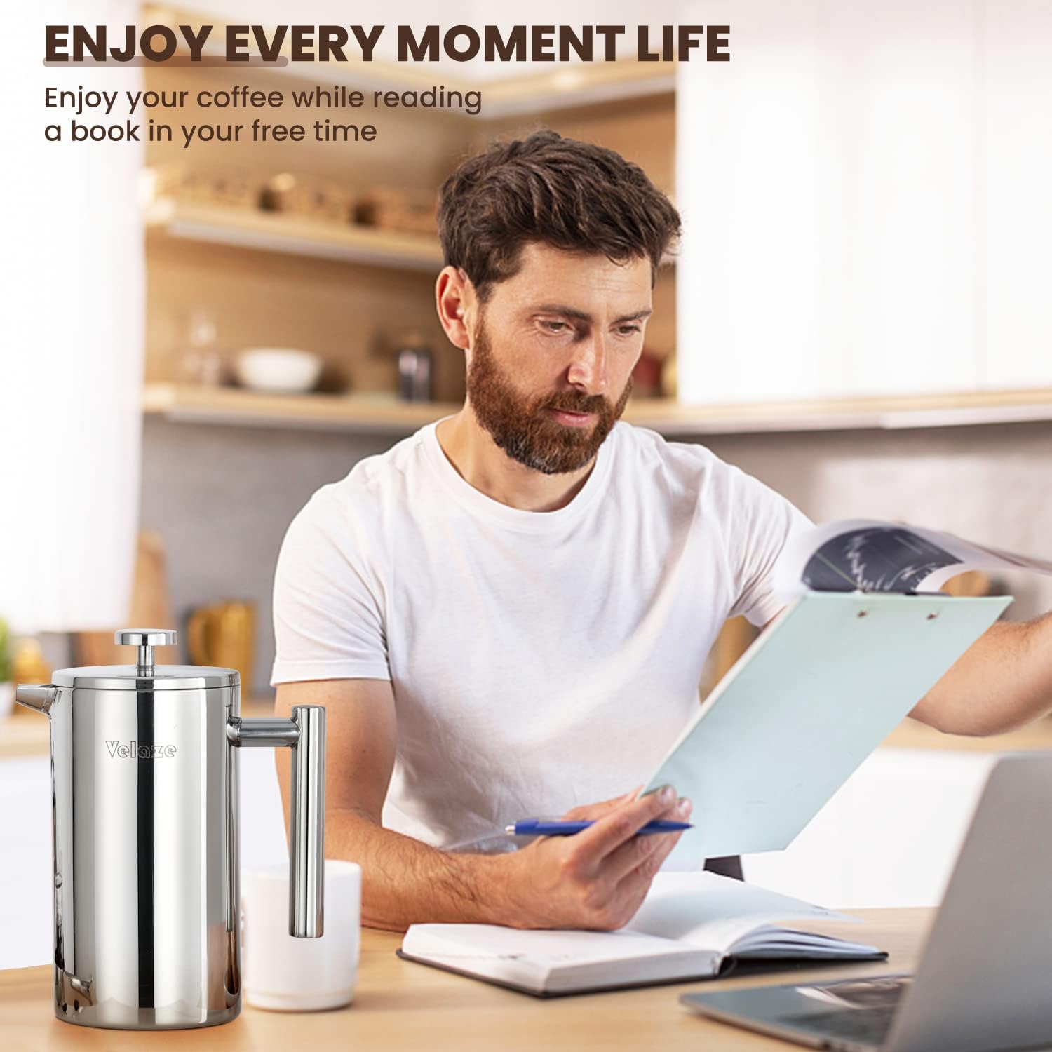 Velaze Stainless-Steel Coffee Pot, 350ml