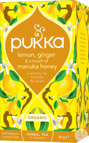 Pukka Organic Lemon Ginger & A Touch of Manuka Honey 20 Sachets