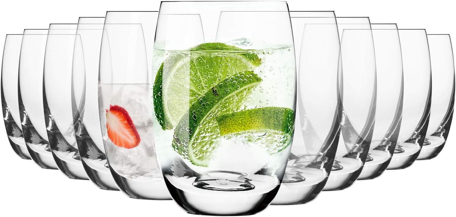 Krosno Store Krosno water glasses, juice glasses, 360 ml, elite collection, perfect for home, restaurants and parties, dishwasher and microwave safe.