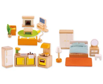 Doll furniture set basic equipment, 28 pieces.