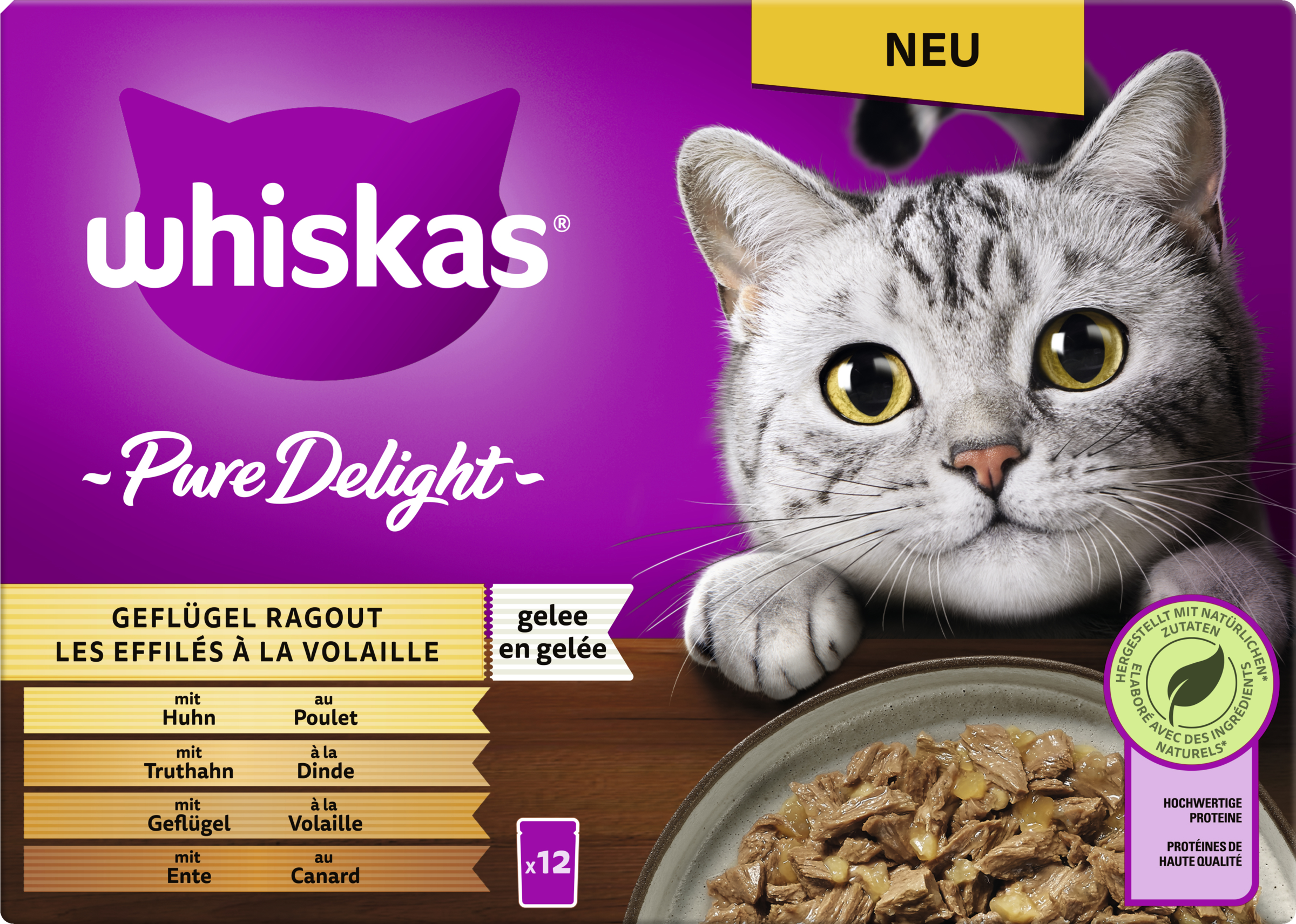 Whiskas Pure delight portion bag multipack poultry ragout in jelly