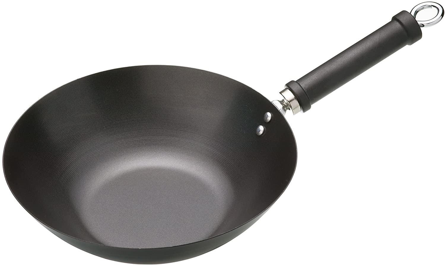 KitchenCraft World of Flavours Oriental Carbon Steel Non-Stick Wok 26.5 cm,