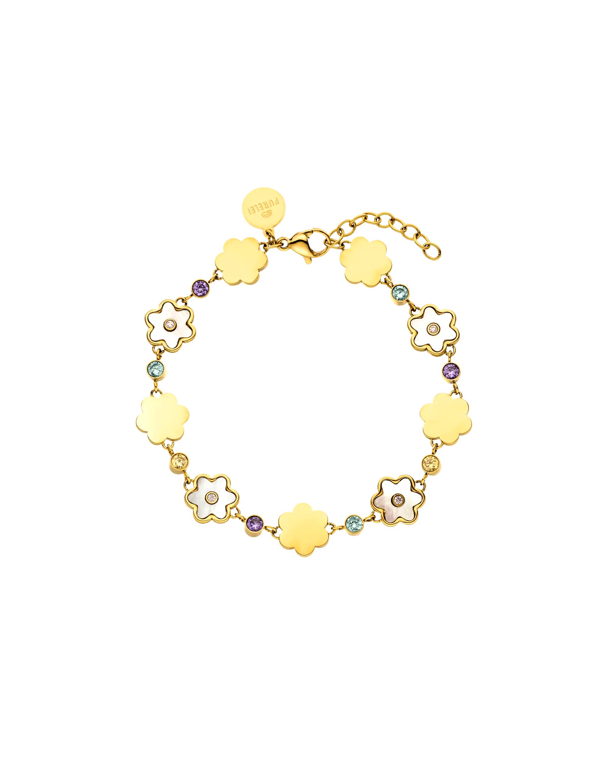 Purelei Bracelet Bracelet Flowering with flowers and zirconia stones