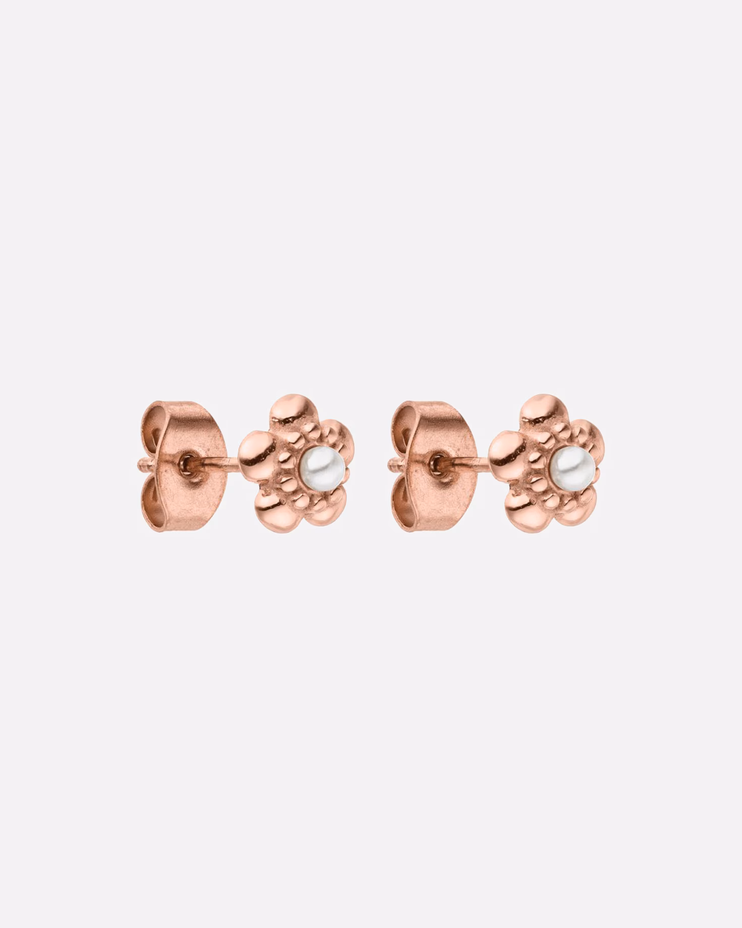 Purelei Shiny Bloom earring studs in a flower design and with a small pearl