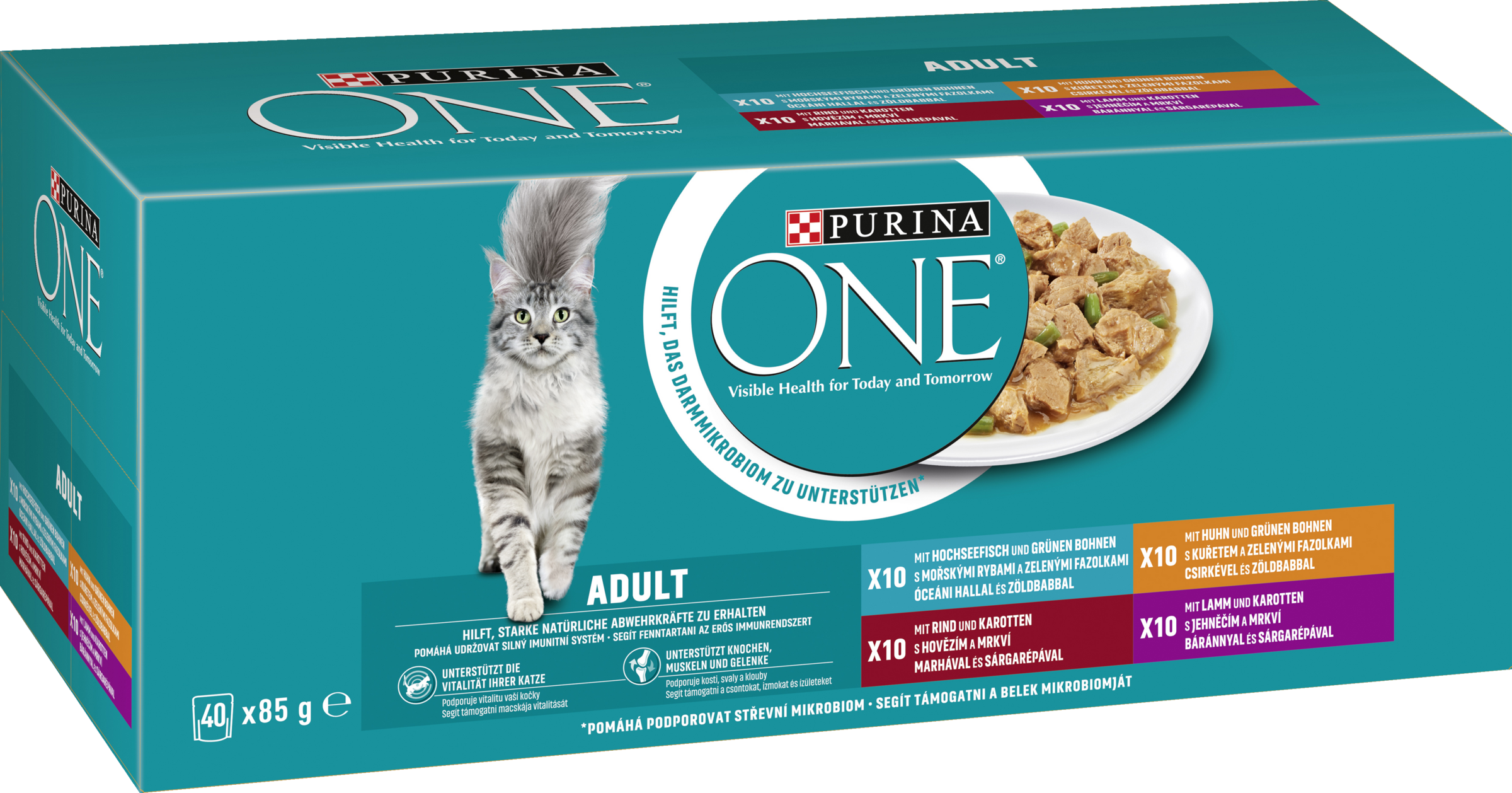 Purina ONE Adult Tender Chunks in Sauce with Deep Sea Fish, Chicken, Beef and Lamb