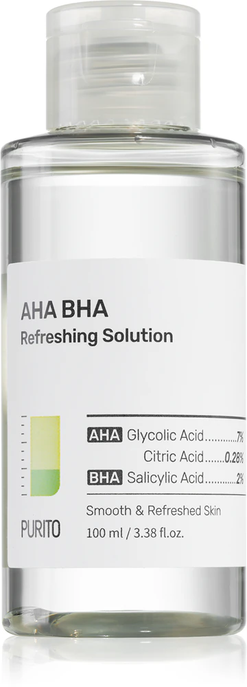 Purito AHA BHA Refreshing Solution exfoliating cleansing tonic