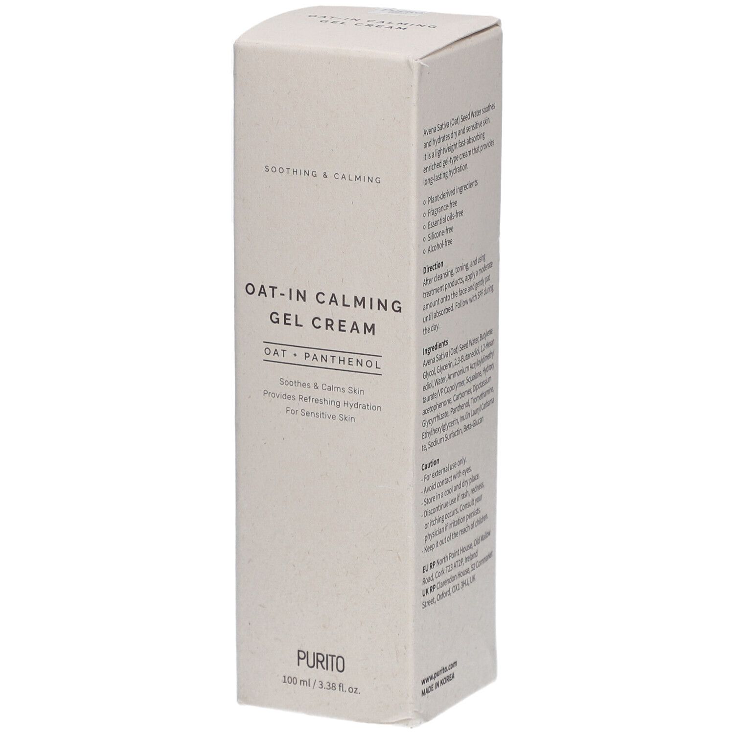 PURITO Beruhigende Gel-Gesichtscreme mit Hafer 100 ml