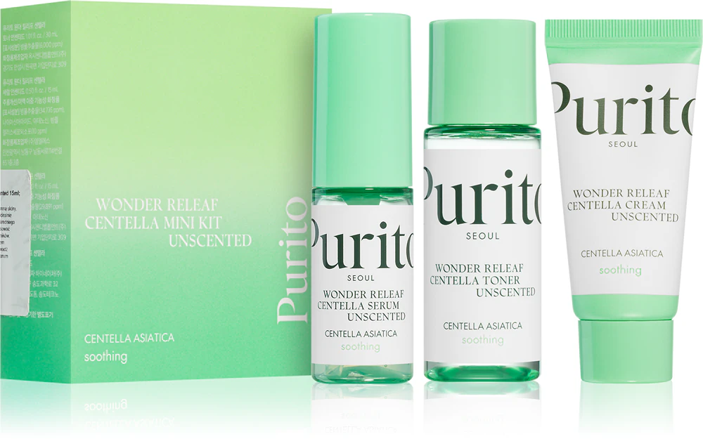 Purito Centella Unscented Travel Set (for sensitive and irritated skin)