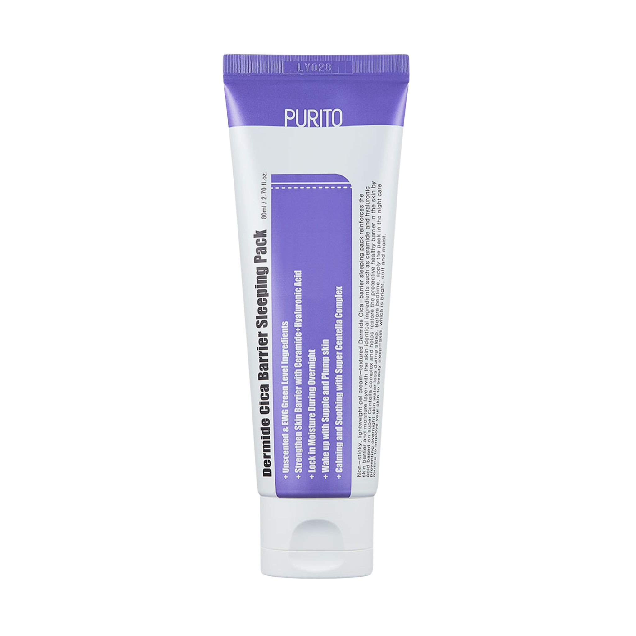 PURITO Dermide Cica Barrier Sleeping Pack Face Cream 80 ml