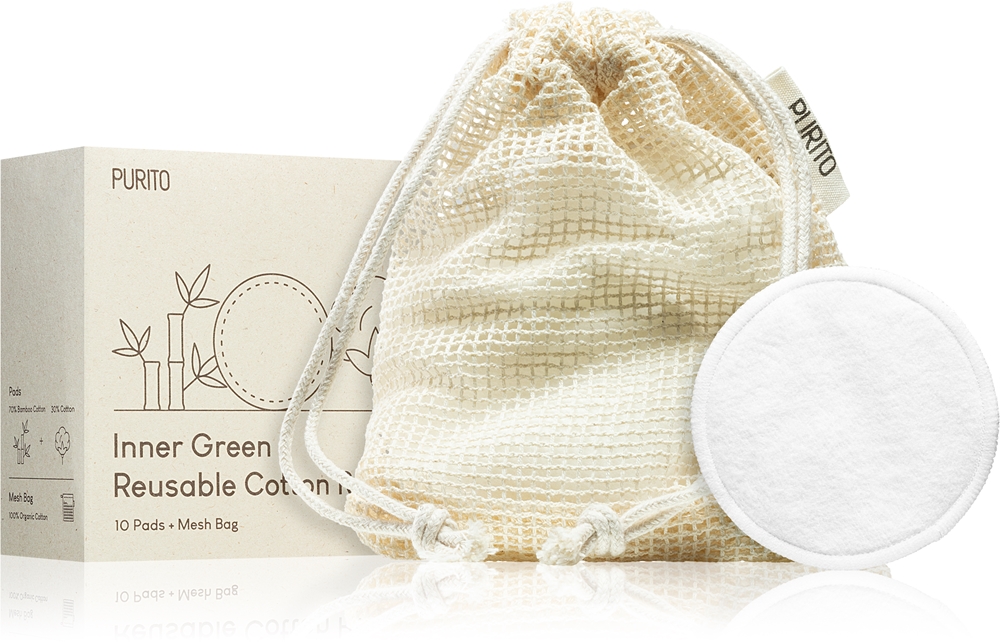Purito Inner Green Reusable Cotton Rounds cotton pads for makeup removal and cleansing