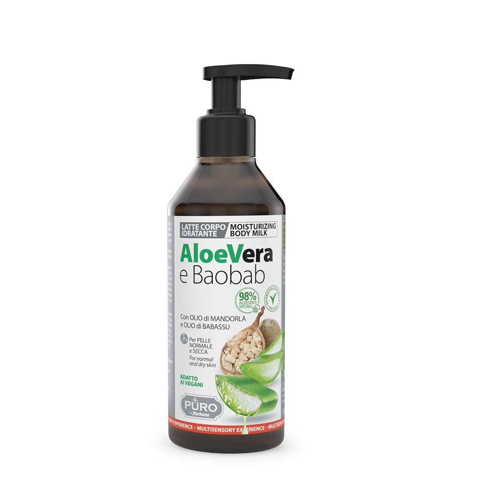 PURO BIO Body Milk Aloe Vera and Baobab (Monkey Bread Tree) 250 ml