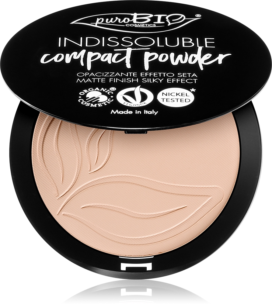 puroBIO Cosmetics Indissouble compact powder with matt effect Farbton 01 9 g