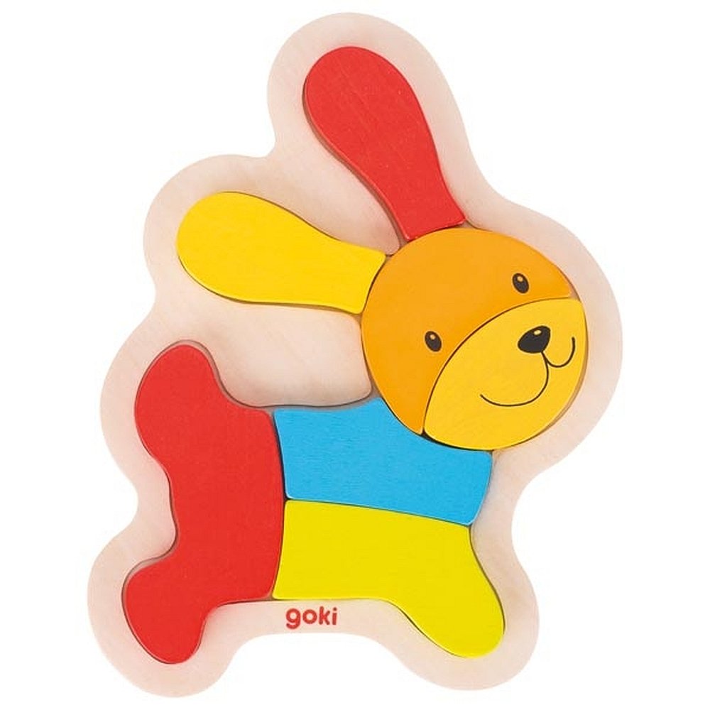 'Puzzle "Rabbit Wooden Toy Insert by Goki Educational Toy Wooden Puzzle