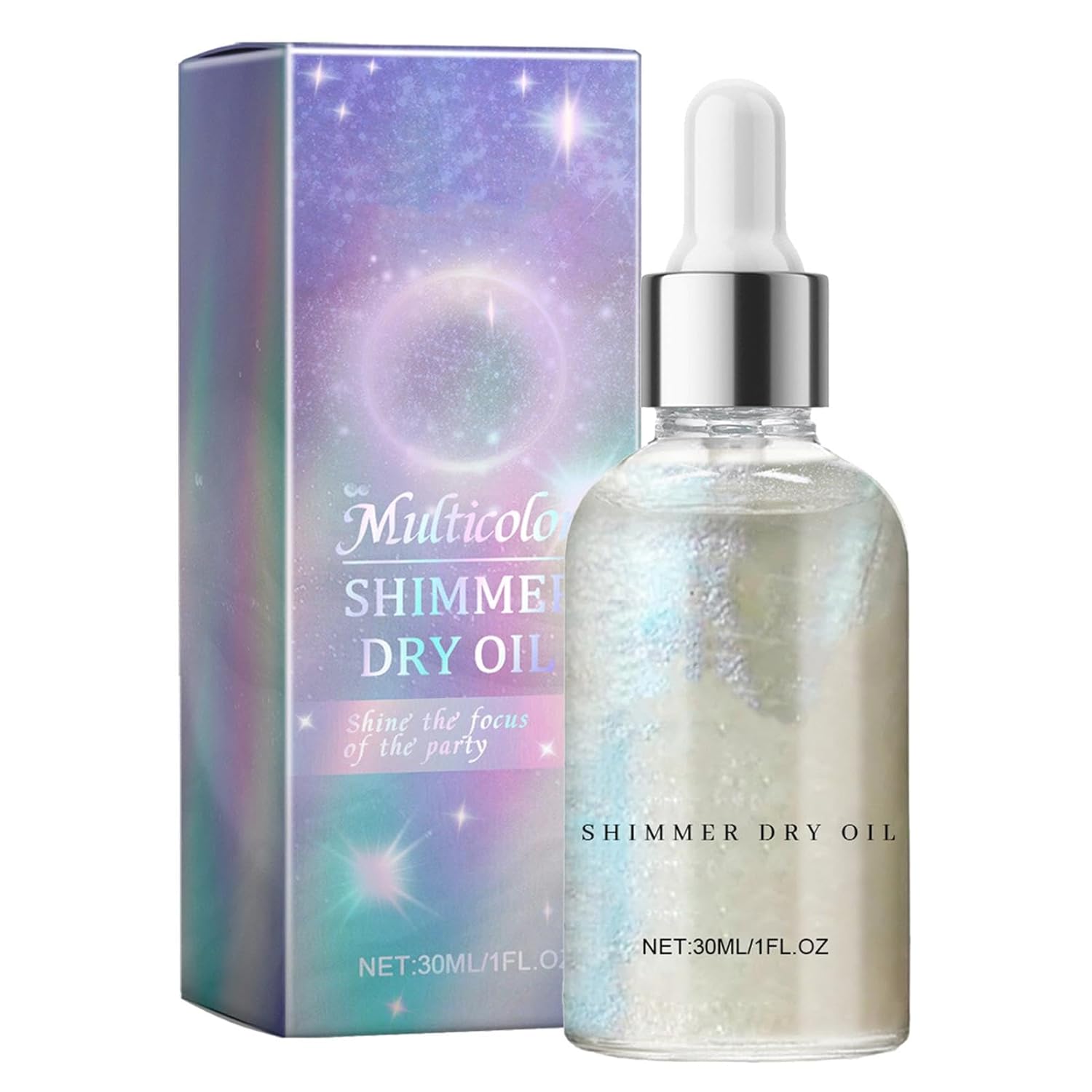 Generic Shimmering Dry Oil, Shimmering Body Oil - Body Make-Up Dry Oil High Gloss - Brightening Body Make-up, Shiny Sequins for Face, Shoulder