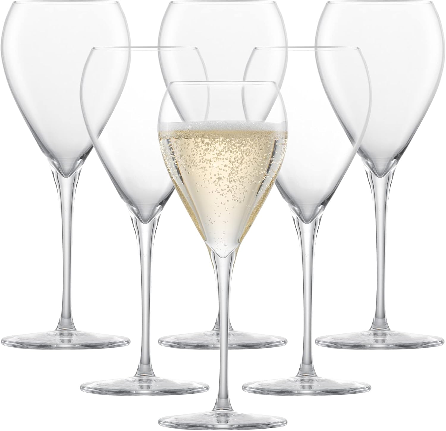 SCHOTT ZWIESEL Bar Special Sparkling Wine Glasses (Set of 6), Classic Champagne Glasses with Moussing Point, Dishwasher Safe Tritan Crystal Glasses (Item No. 121544)