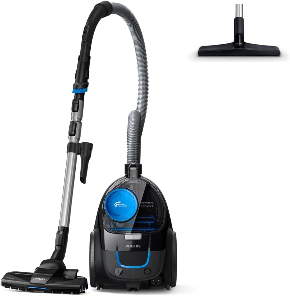 Philips PowerPro Compact Bagless Vacuum Cleaner (Very Low Power Consumption at High Performance, 1.5 L Dust Volume, Integrated Accessory)