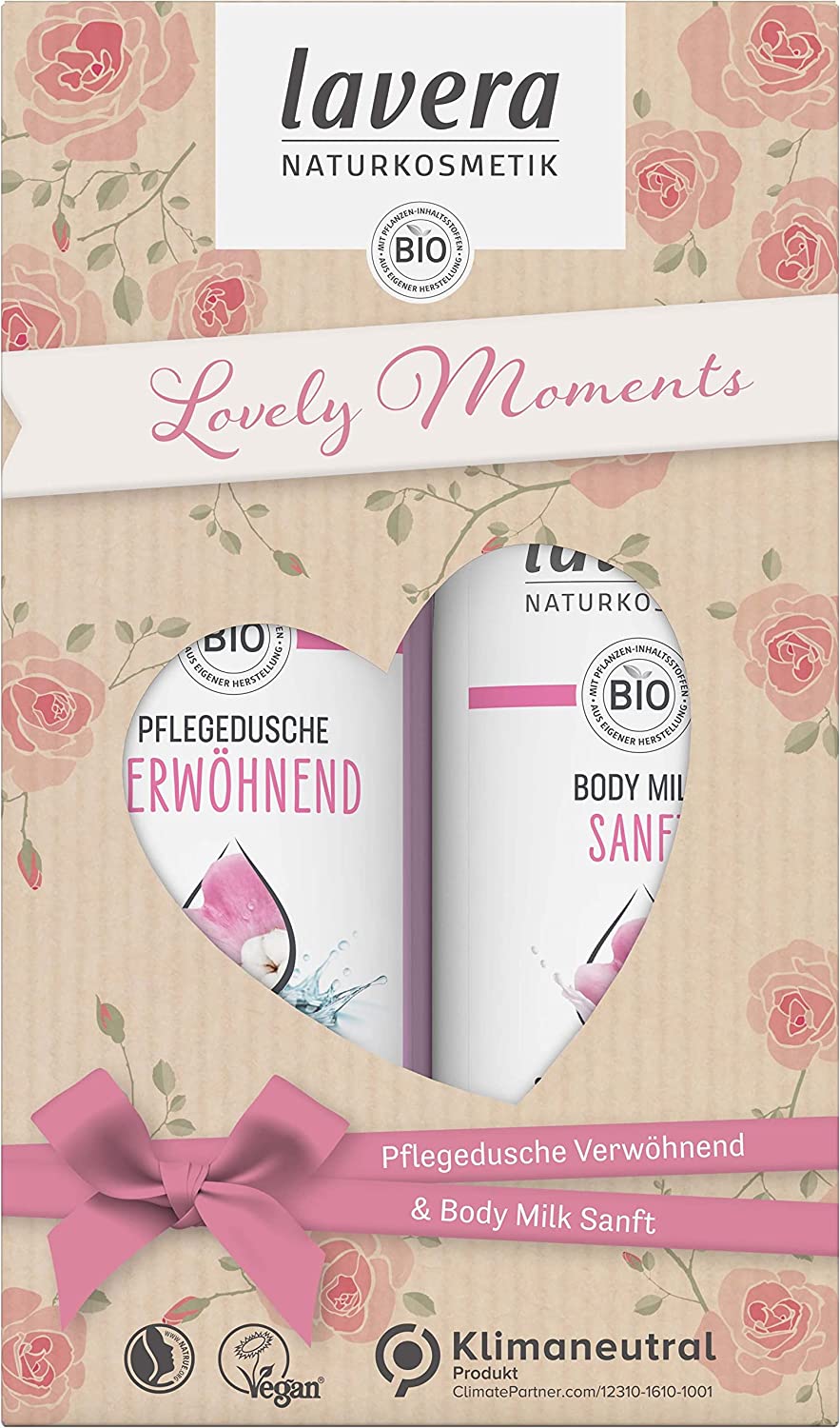 lavera Lovely Moments Gift Set - Natural Cosmetics - Vegan - 1 x Shower Gel, ‎pink