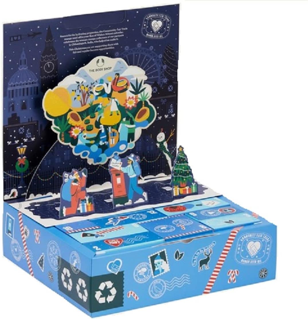 The Body Shop Adventskalender Thebodyshop 2023 Women\'s Blue Classic Edition Beauty Cosmetics Advent Calendar 24 Gifts Value 180€ Care Christmas Calendar Women Advent Calendar Women