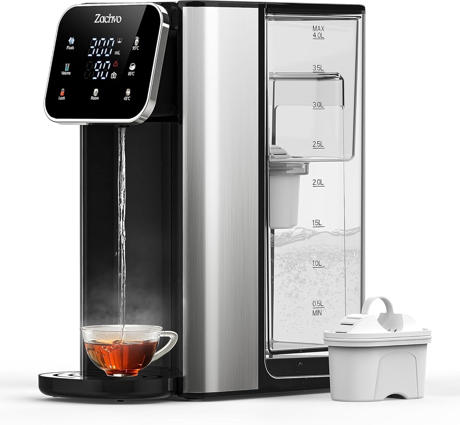 Hot Water Dispenser UR05-2200W Hot Water in Seconds, 4 Temperature Levels & 3 Water Quantities, 4L Tank, Compact & Energy Efficient, Heat Protection Child Lock, for Kitchen & Office, Activated
