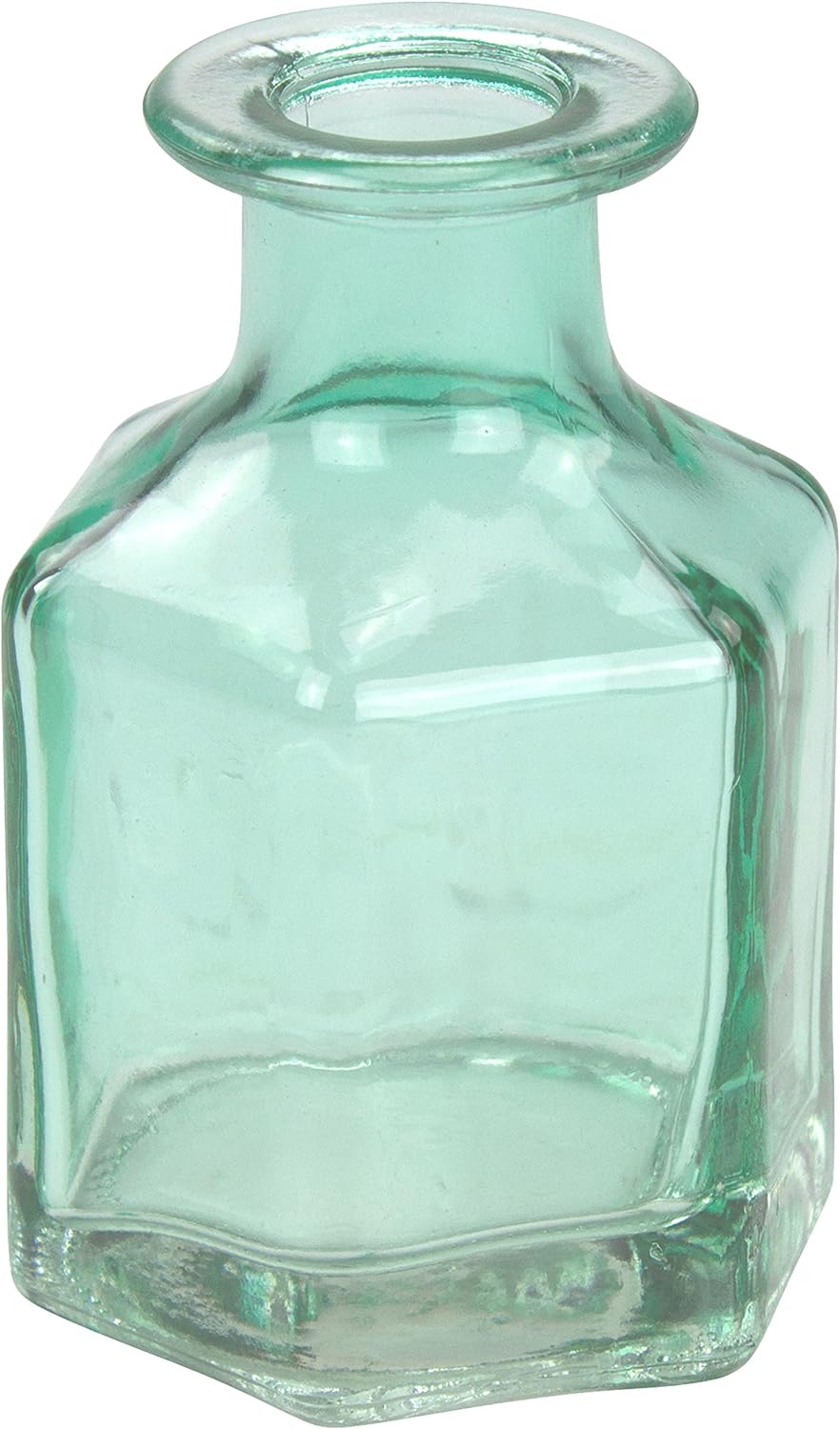 Decoline Set of 3 Hexagonal Glass Vases Petrol Blue