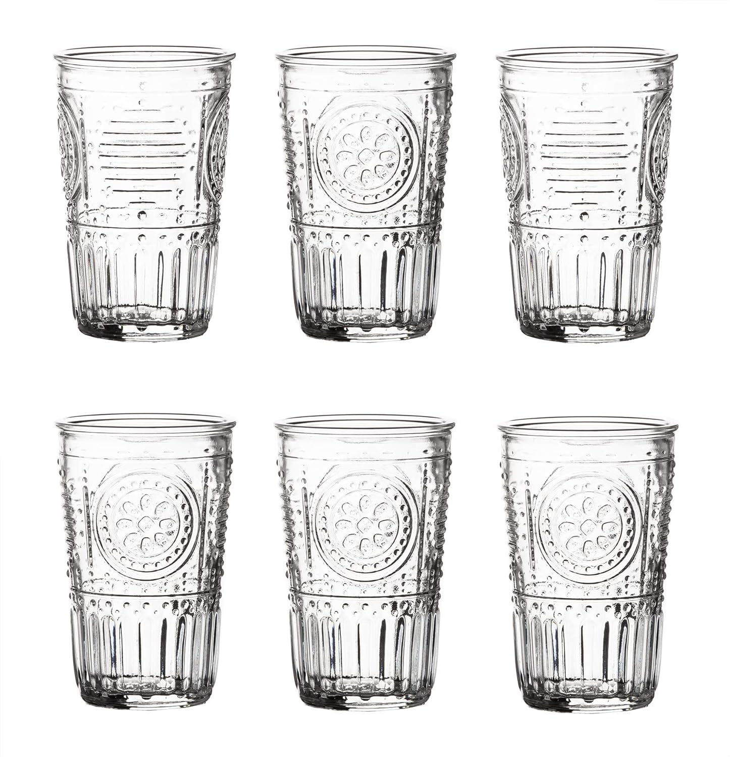 Bormioli Rocco Romantic Glasses Set of 6 - 30.5cl - Clear Glass - 8 x 8 x 12.5 cm