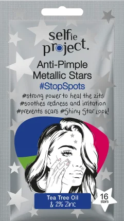 Selfie Project Anti Pimple Patches Metallic Stars, 16 pcs