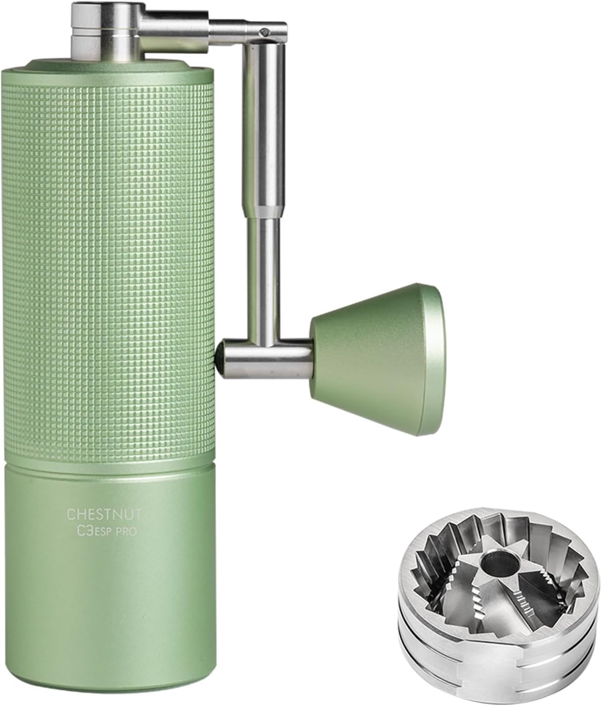 TIMEMORE Chestnut C3 ESP Pro All-Metal Coffee Grinder Manual with Precise Grinding Adjustment, Stainless Steel and Conical Grinder, Foldable Handle Bean Container 25 g Coffee Grinder - Green