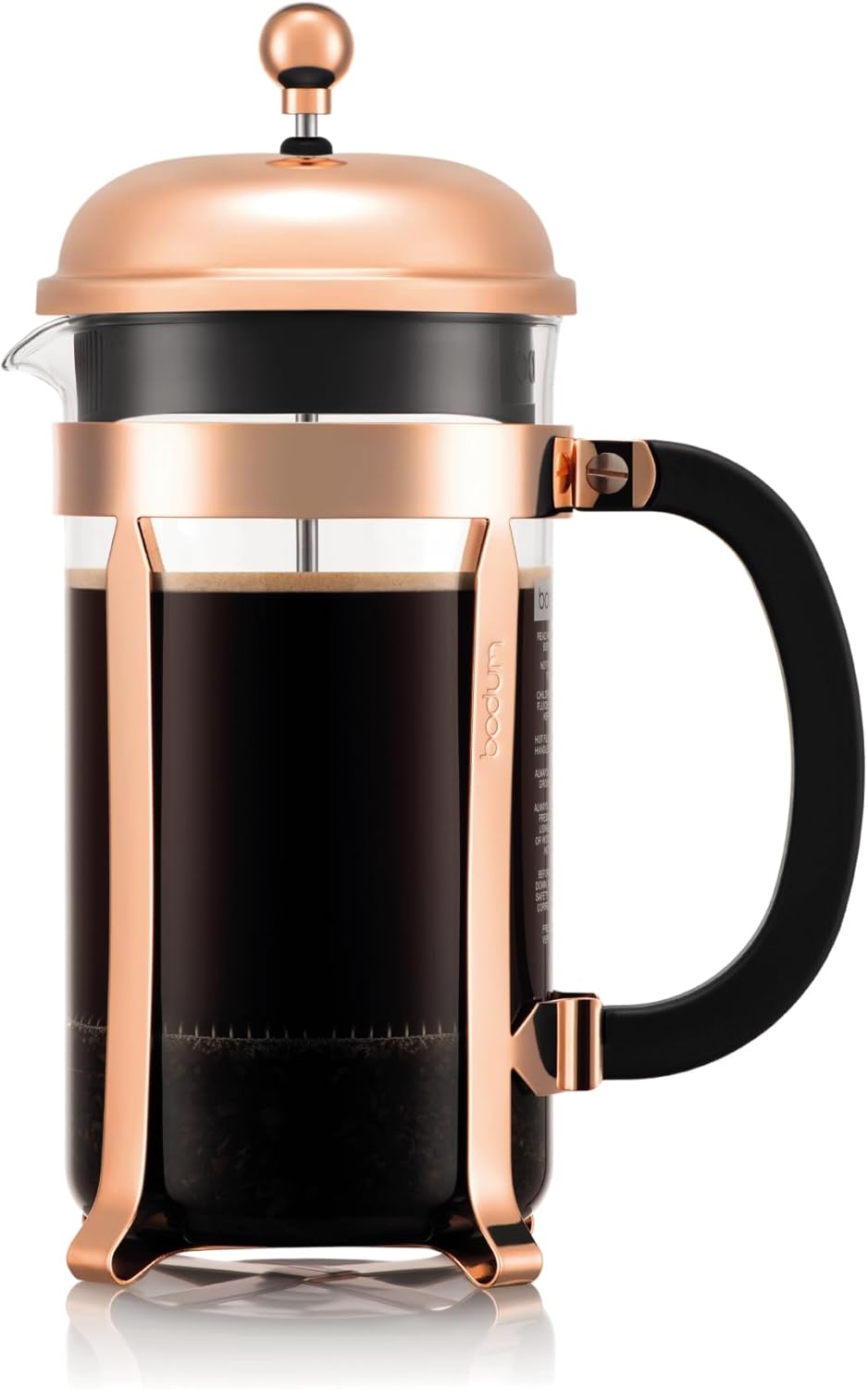 Bodum CHAMBORD Coffee Maker (French Press System, Stainless Steel Frame, 1.0 L/34 oz, 8 Cup) - Copper