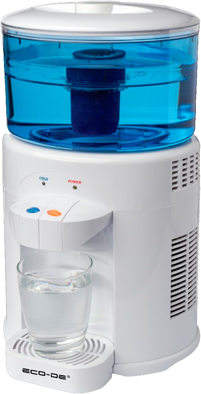 ECODE® Fresh Filter Pure Water Dispenser & Cold/Room Temperature Water Purifier Water Dispenser with Filter Tank, 2 Taps, 2.8 Liters, Multi-Layer Filter 30 Days, Reduces Microplastic, Chlorine, BPA