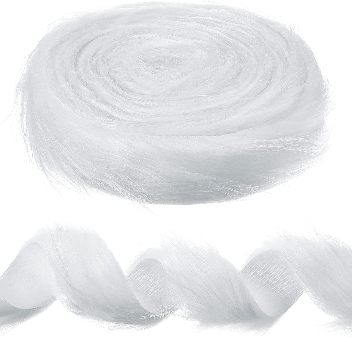 Tatuo Festive Faux Fur Ribbon Trim Faux Fur Fabric Roll Winter Holiday Garland