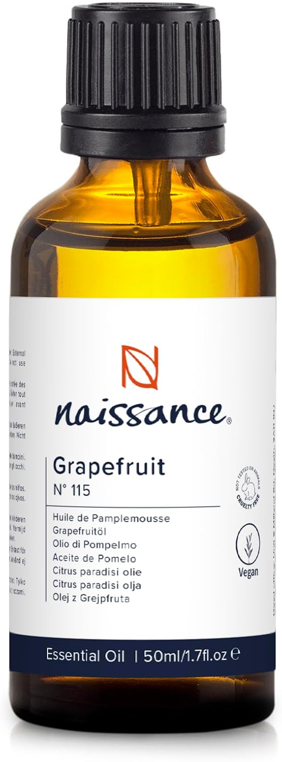 Naissance Grapefruit Essential Oil (No. 115), 50 ml, 100% Natural Pure Grapefruit Oil for Natural Cosmetics, Massage, Aromatherapy, Oil Burners, Fragrance Oil for Aroma Diffusers