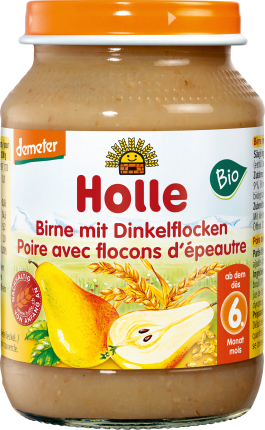 Holle baby food Fruit & Cereal Pear with spelt flakes from the 6th month, demeter, 190 g