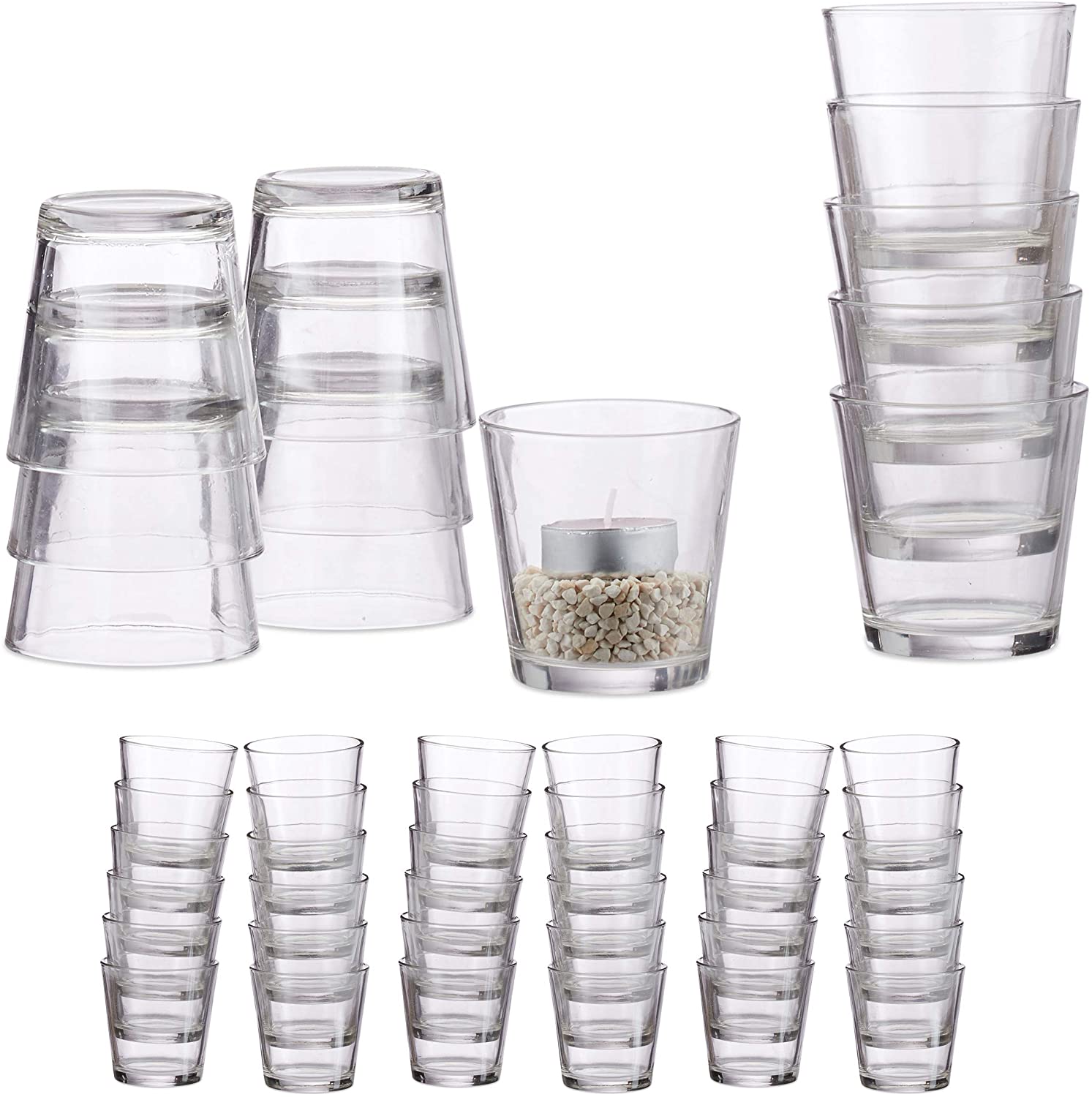 Relaxdays Set of Tea Light Glasses