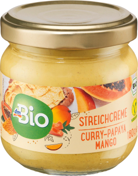 dmBio Aufstrich Streichcreme Curry Papaya Mango, 180 g