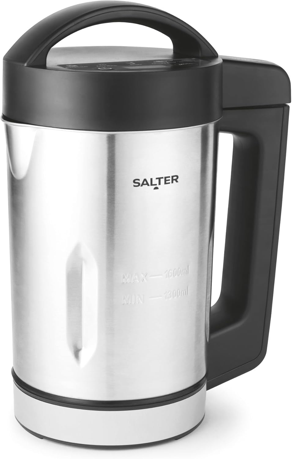 Salter Digital Soup Maker 1.6 L - Blender for Smooth or Chunky Vegetable Soups, Also for Vegetable Milk, 5 Programmes (Smooth, Chunky, Drinks, Keep Warm, Clean), with Overflow Sensor, 900 W
