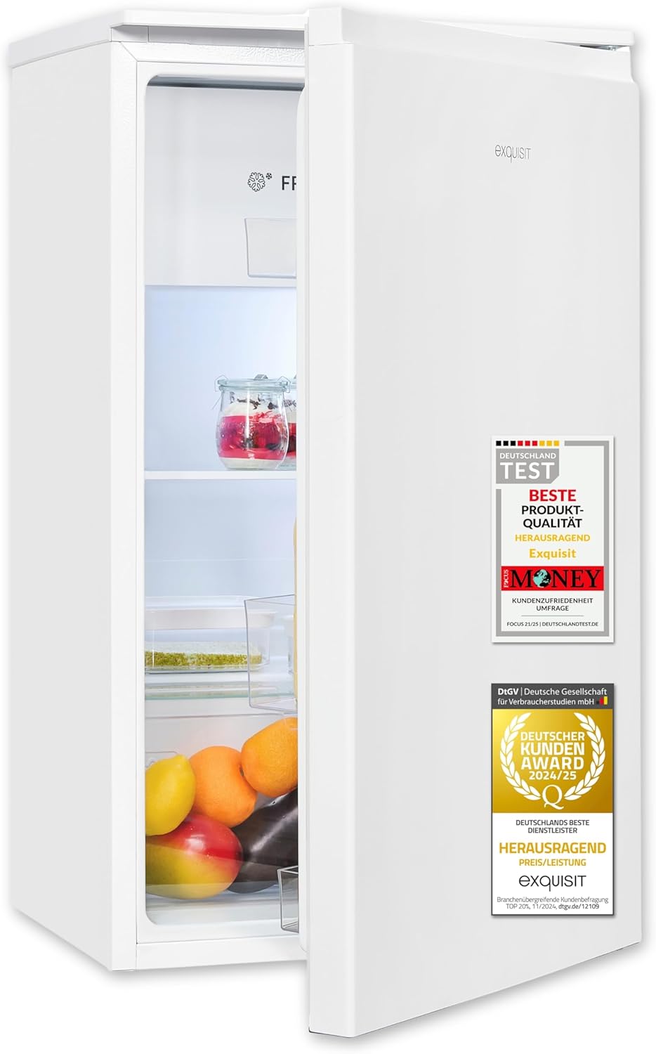 Exquisit KS5117-3-010E Fridge Freezer 82 Liters Freestanding Compact 3-Star White