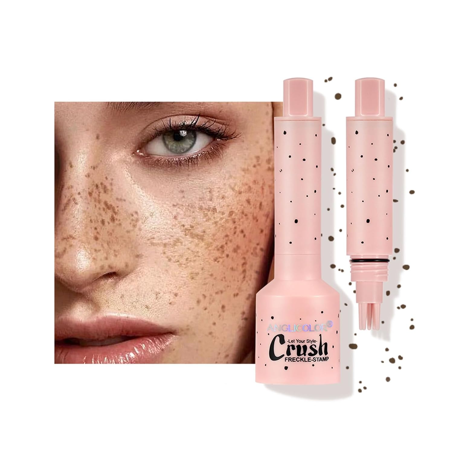 Mrettick Natural sprouts cosmetic freckles pen, soft dot spot pen with precision tip, cosmetic face pencil, ideal for daily make-up, photo shoots and creats