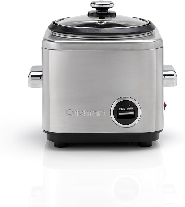 Cuisinart Store Cuisinart Rice Cooker 400 g Cup, Rice & Grain Multi Cooker, Steaming & Keeping Warm, Retractable Cable, Stainless Steel Steamer Pot, BPA-Free, Measuring Cup & Rice Spoon, Includes Recipe Book