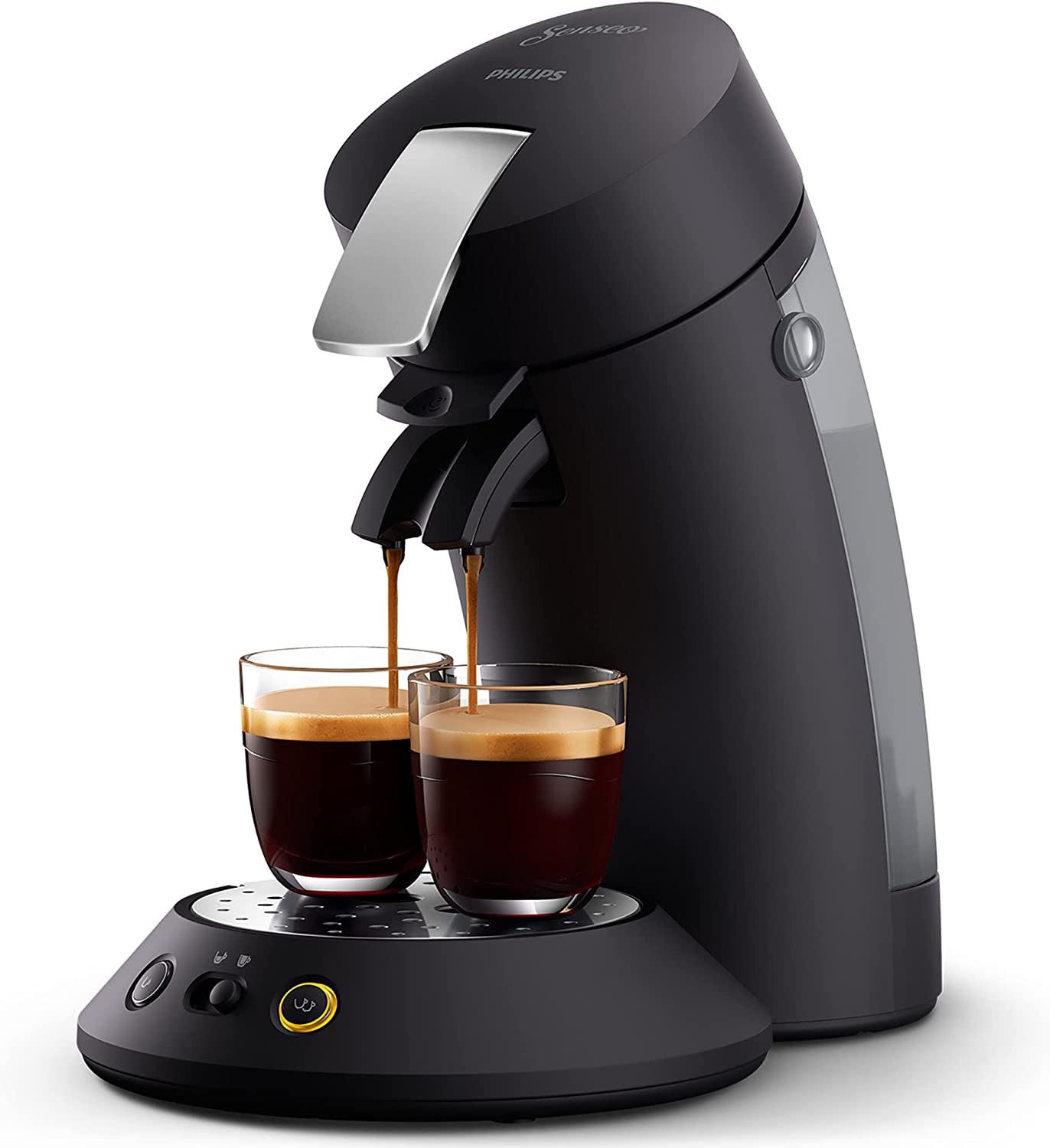 Philips Domestic Appliances Philips Senseo Original Plus Premium Coffee Pod Machine Special Edition with 200 Pads (After Registration), Coffee Strength Selection, Made of Recycled Plastic, Black, CSA220/69