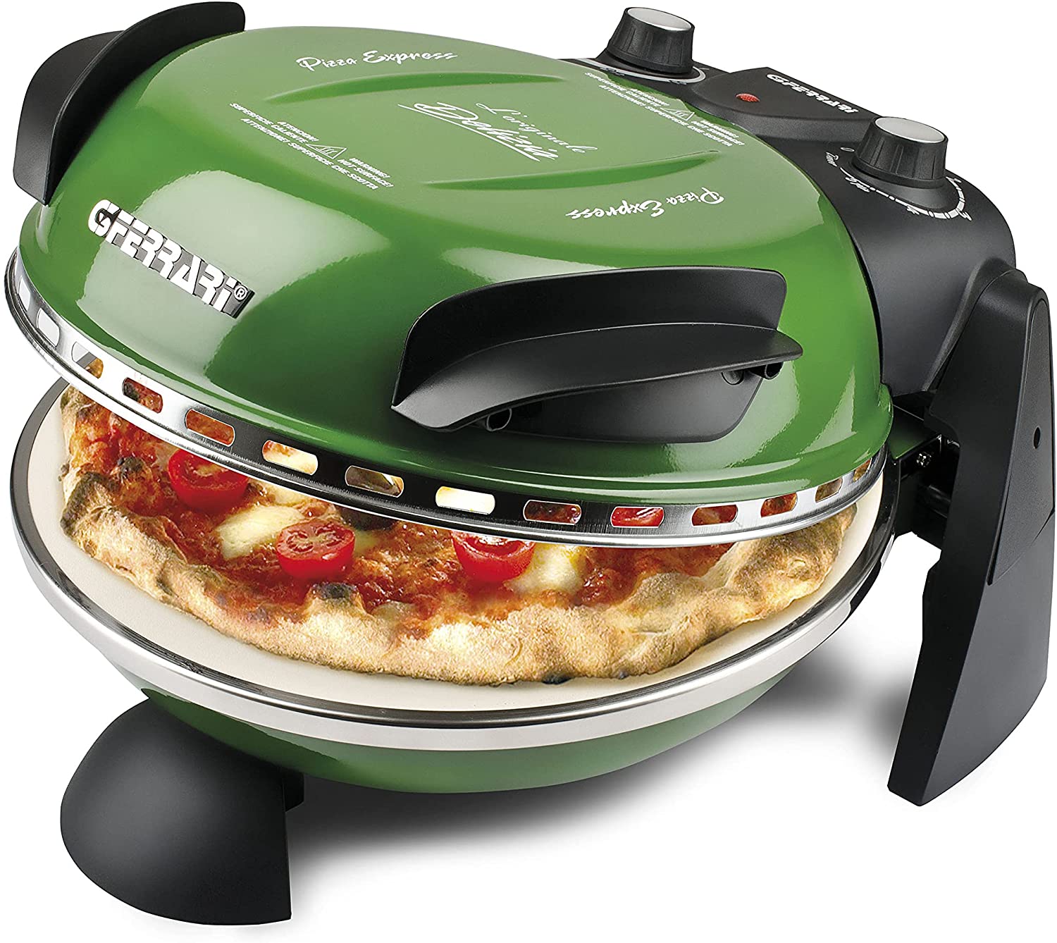 G3Ferrari Delizia G1000603 Electric Pizza Oven up to 400 Degrees with Fireproof Natural Stone / Pizza and Fladen and Much More in 3 Minutes / G3 Ferrari the No. 1 of the Pizza Maker / Also for Table and Garden