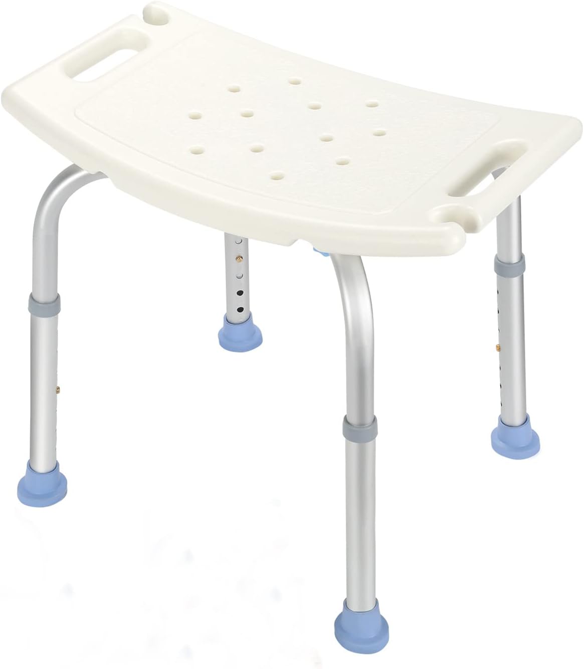Tubiaz Store Shower Stool Shower Chair for Seniors, Non-Slip Bathroom Stool, Height Adjustable 35-55 cm, Aluminum Bath Seat, Maximum Load 136 kg, for Elderly and Pregnant Women