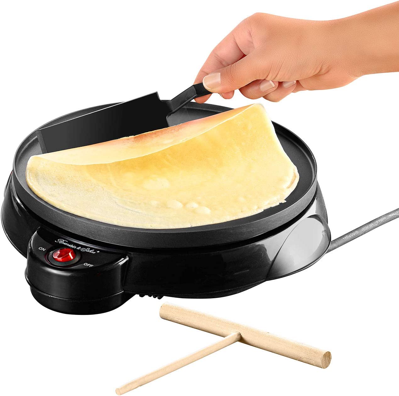ROSENSTEIN & SOHNE Rosenstein & Sons Crepes Devices: Electric Crepe Maker, 650 W, 23 cm (Shipping Returner) (Electric Crepes Plates)
