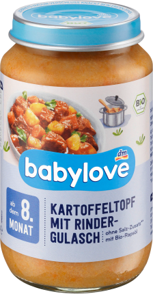 babylove Menu Potatoes with beef goulash from the 8th month, 220 g