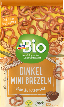 dmBio Snack, Mini pretzels, spelt, salt-free, 125 g