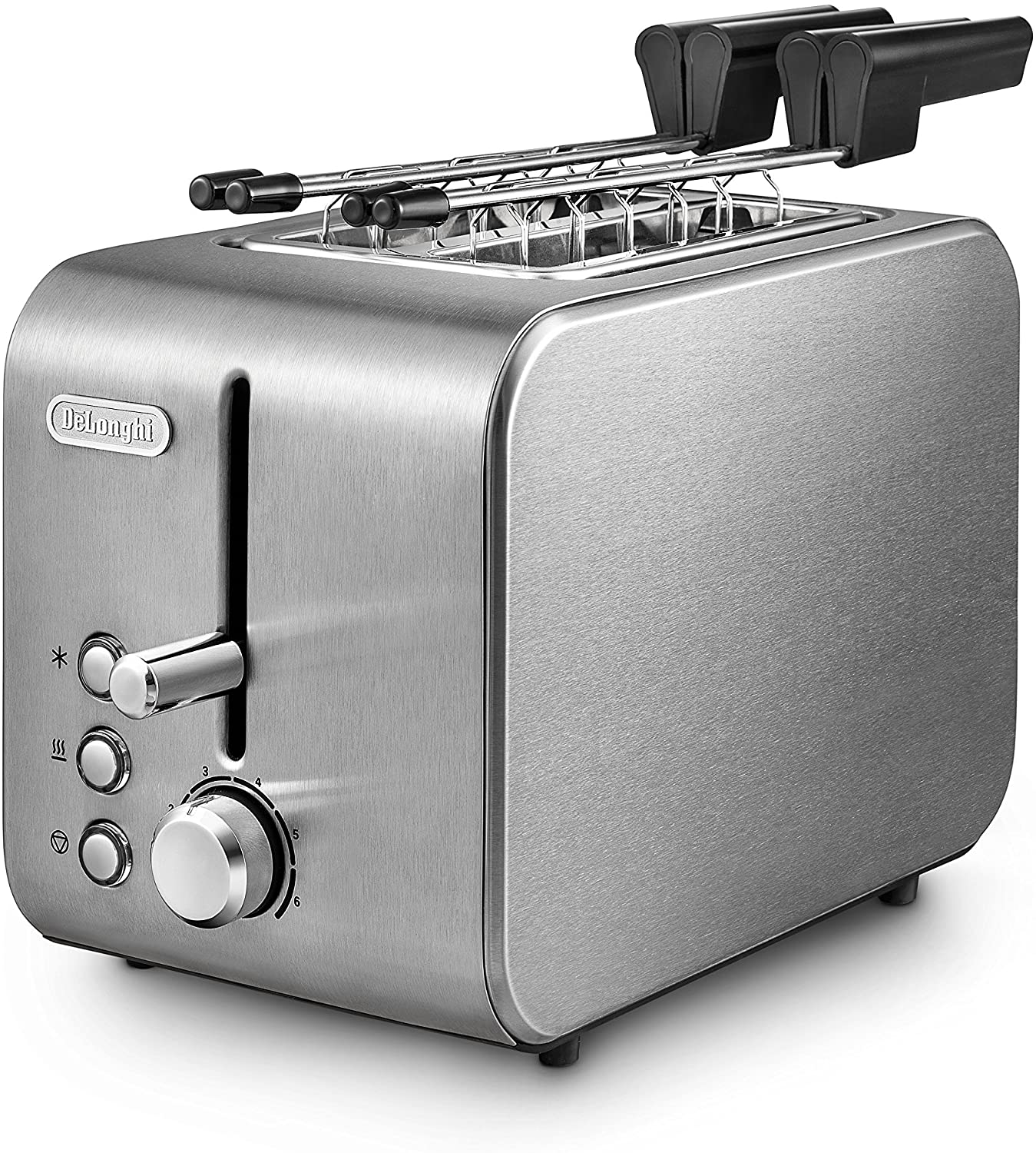 DeLonghi De\'Longhi CTX2203 Tostapane, 2 Fette con Pinze, Acciaio